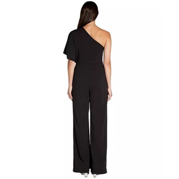 New Adrianna Papell Plus Size 20 Jumpsuit Black One Shoulder Wide Leg Cocktail - Picture 3 of 13